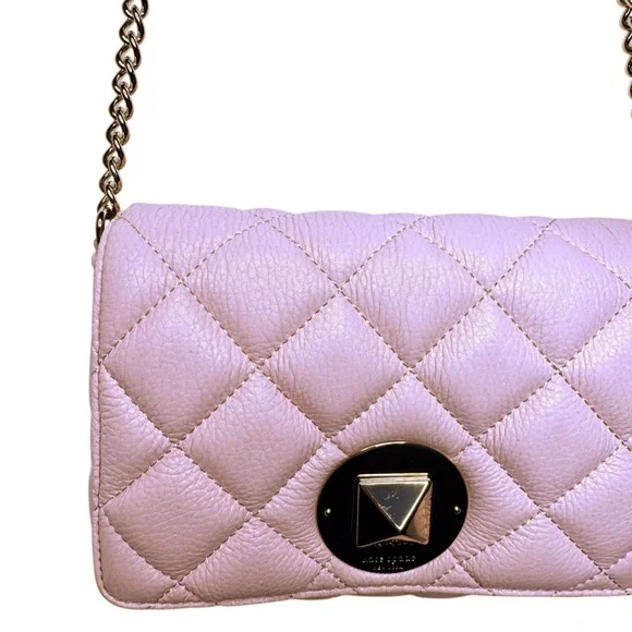 KATE SPADE Quilted Leather Crossbody Nag One Size in Pale Pink